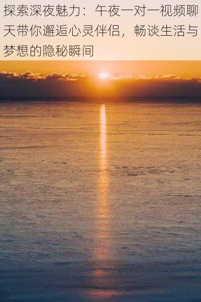 探索深夜魅力：午夜一对一视频聊天带你邂逅心灵伴侣，畅谈生活与梦想的隐秘瞬间
