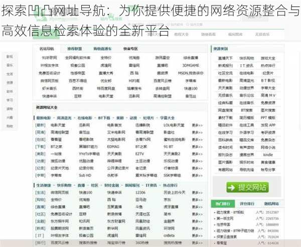 探索凹凸网址导航:为你提供便捷的网络资源整合与高效信息检索体验的全新平台